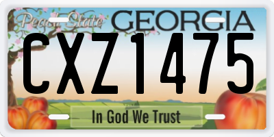 GA license plate CXZ1475