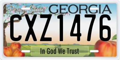 GA license plate CXZ1476