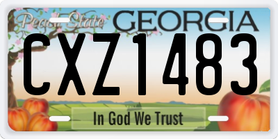 GA license plate CXZ1483