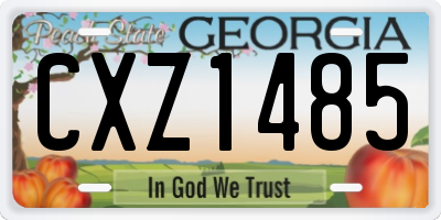 GA license plate CXZ1485