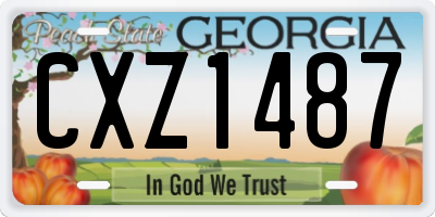 GA license plate CXZ1487