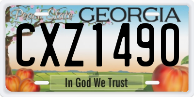 GA license plate CXZ1490