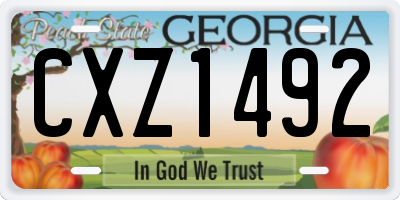 GA license plate CXZ1492