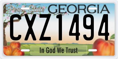 GA license plate CXZ1494
