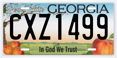 GA license plate CXZ1499
