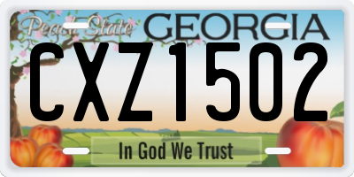 GA license plate CXZ1502