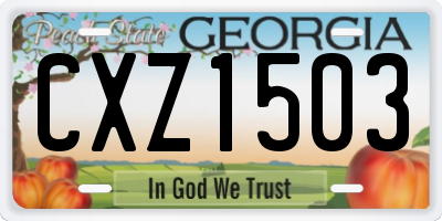 GA license plate CXZ1503