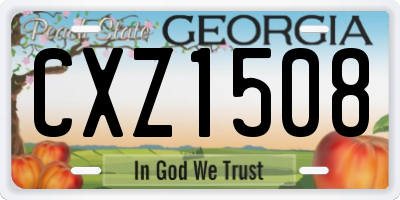 GA license plate CXZ1508