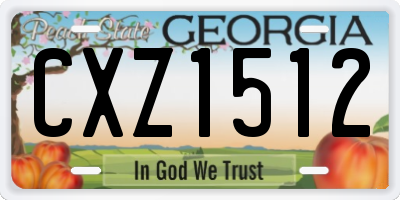 GA license plate CXZ1512