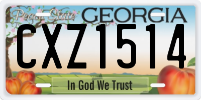 GA license plate CXZ1514