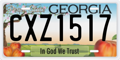 GA license plate CXZ1517