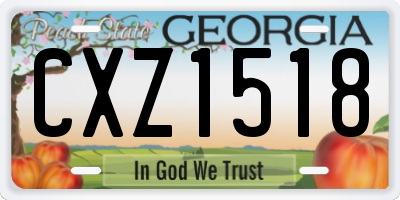 GA license plate CXZ1518