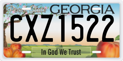 GA license plate CXZ1522