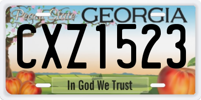 GA license plate CXZ1523