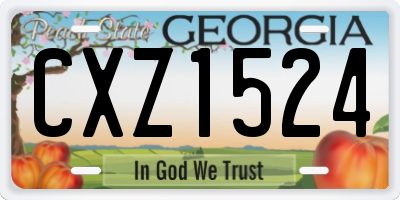 GA license plate CXZ1524