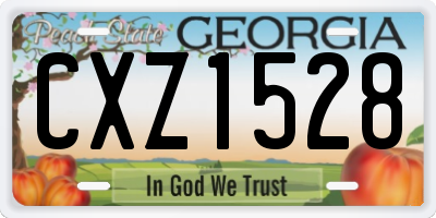 GA license plate CXZ1528