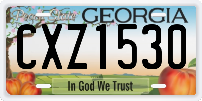 GA license plate CXZ1530