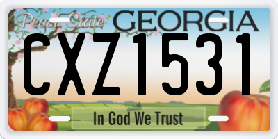 GA license plate CXZ1531