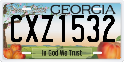 GA license plate CXZ1532