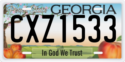 GA license plate CXZ1533