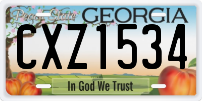 GA license plate CXZ1534