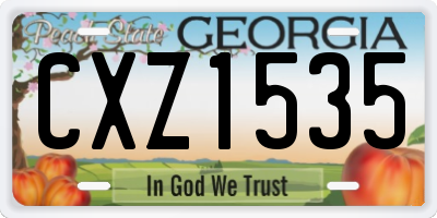 GA license plate CXZ1535