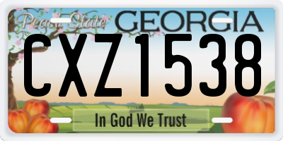 GA license plate CXZ1538