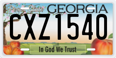 GA license plate CXZ1540