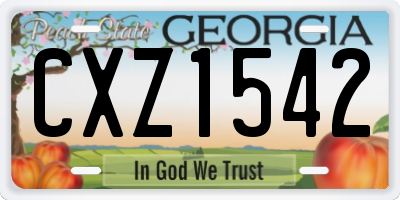 GA license plate CXZ1542
