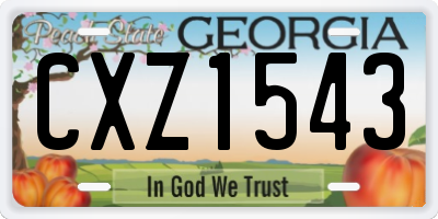 GA license plate CXZ1543