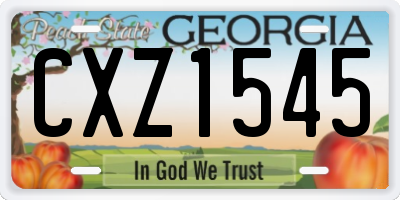 GA license plate CXZ1545