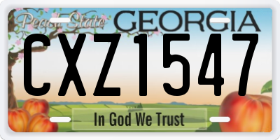 GA license plate CXZ1547
