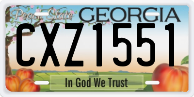GA license plate CXZ1551