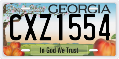 GA license plate CXZ1554