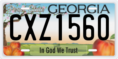 GA license plate CXZ1560