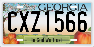 GA license plate CXZ1566