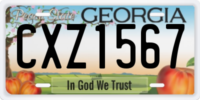GA license plate CXZ1567