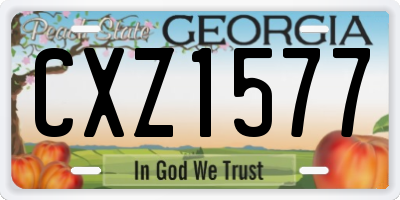 GA license plate CXZ1577