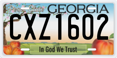 GA license plate CXZ1602