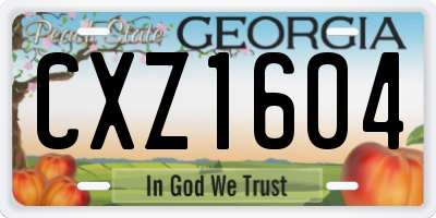 GA license plate CXZ1604