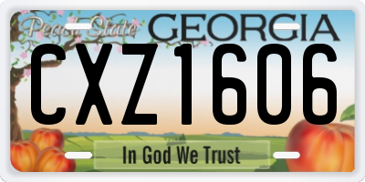 GA license plate CXZ1606