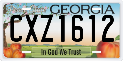 GA license plate CXZ1612