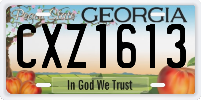 GA license plate CXZ1613