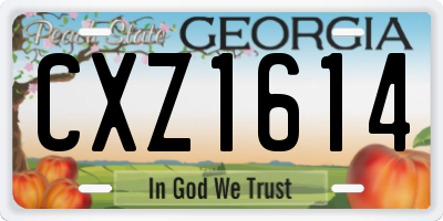 GA license plate CXZ1614