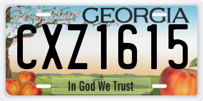 GA license plate CXZ1615
