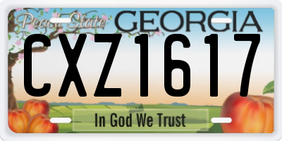 GA license plate CXZ1617
