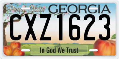 GA license plate CXZ1623