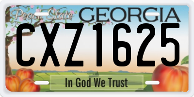 GA license plate CXZ1625