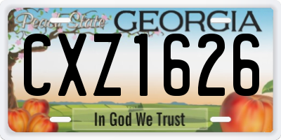 GA license plate CXZ1626