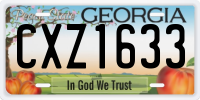 GA license plate CXZ1633